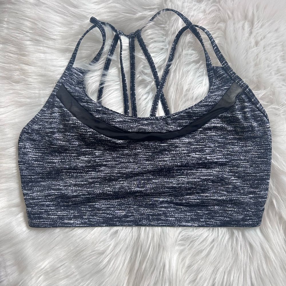 Victoria’s Secret Sport Bra Heathered Strappy Black Large
